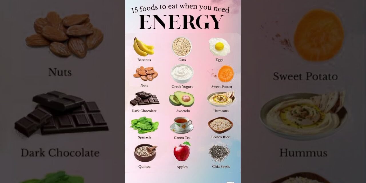 15 Best Foods to Boost Your Energy Naturally | Healthy Energy Boosting Foods#short #healthyfood
