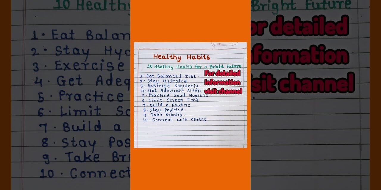 Healthy Habits for a Bright Future Essay | Essay on Good Habits in English #shorts