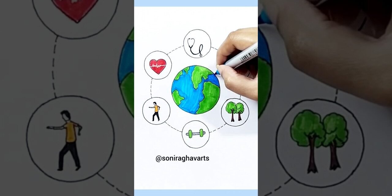 World health day drawing | World health day poster #worldhealthday #drawing #art #shorts #ytshorts