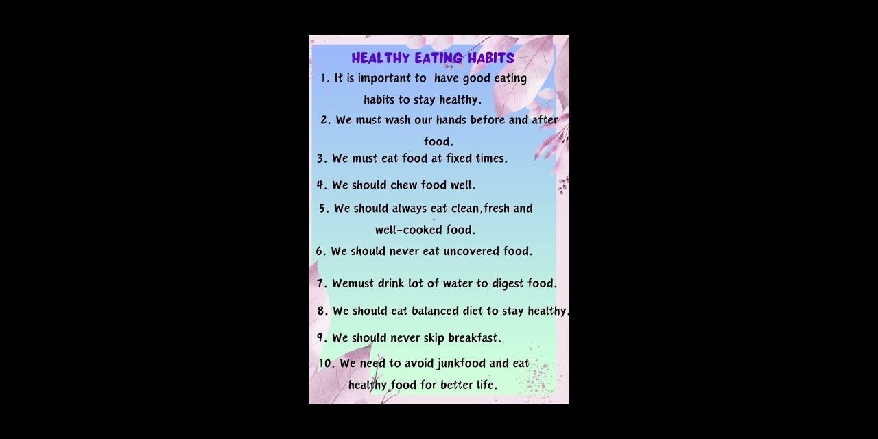 Healthy Eating Habits/10 lines on Healthy eating habits